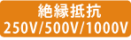 250V/500V/1000V絶縁抵抗